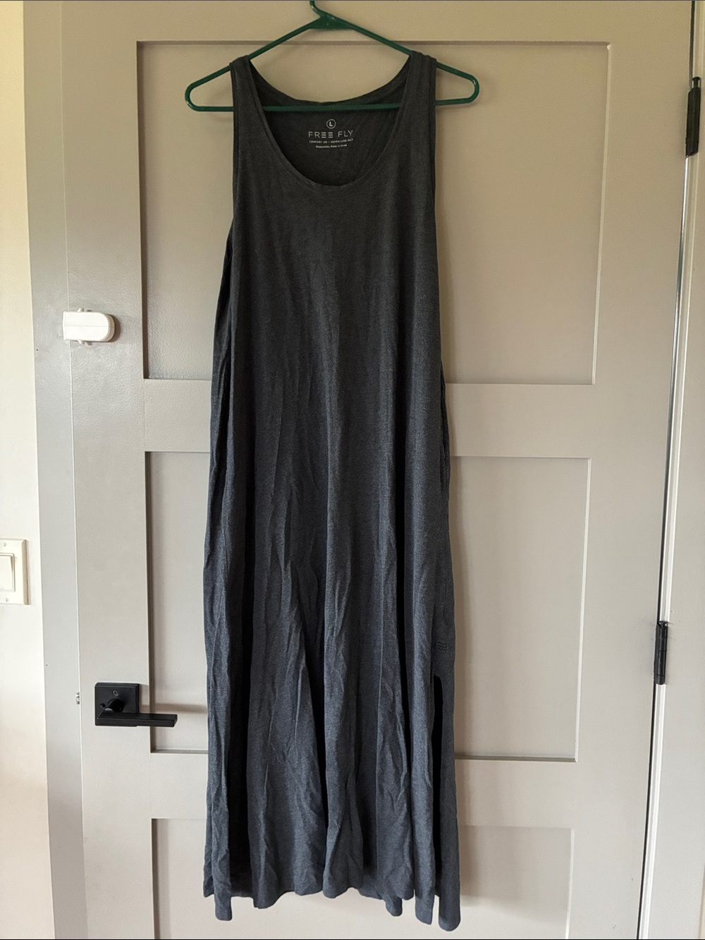 Free Fly Apparel Charcoal Gray Sleeveless Maxi Dress